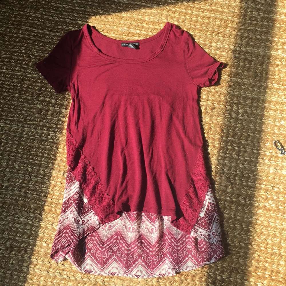 maroon blouse
